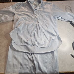 AMANDA STEWART 2 PIECE POLYESTER BLEND LIGHT BLUE PAJAMA SET